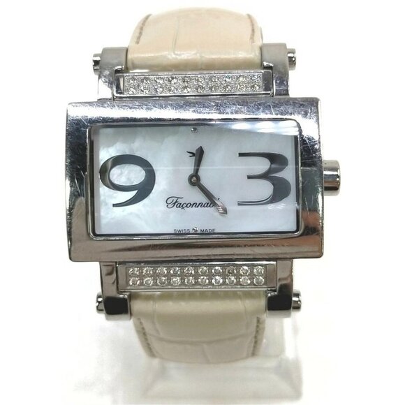Façonnable 38mm Silver Diamond Square Watch 862915 main image 6